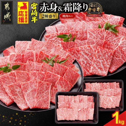 畜産農家応援! 宮崎牛焼肉2種セット500g×2パック_AC-N204 2069599 - 宮崎県都城市