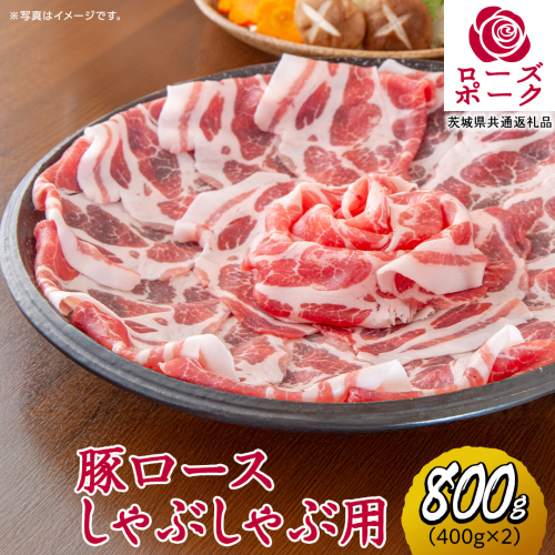ローズポーク ロースしゃぶしゃぶ 用 合計 800g ( 400g ×2 ) (茨城県共通返礼品) 茨城県産 ブランド豚 豚 豚肉 肉 国産 国産豚 豚しゃぶ 豚ロース 冷凍 小分け 藤井商店[CD059sa] 2072056 - 茨城県桜川市