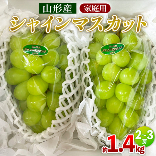 【家庭用】シャインマスカット 約1.4kg 2～3房 FY25-002 2072828 - 山形県山形市