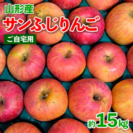 【ご自宅用】山形産 サンふじりんご 約15kg (39～75玉) FY25-018