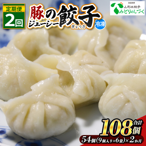 【定期便2回】豚のジューシー餃子 9個入り×6袋(54個)×2ヶ月(計108個) FY25-009 2072899 - 山形県山形市