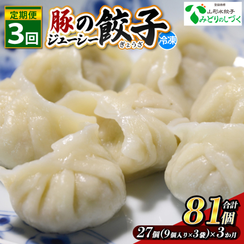 【定期便3回】豚のジューシー餃子 9個入り×3袋(27個)×3ヶ月(計81個) FZ26-738 2072903 - 山形県山形市