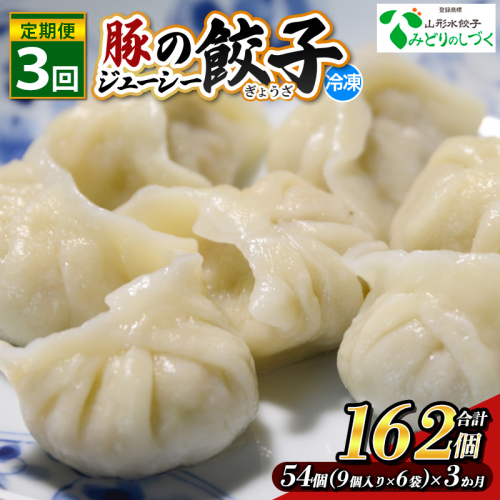 【定期便3回】豚のジューシー餃子 9個入り×6袋(54個)×3ヶ月(計162個) FY25-011 2072908 - 山形県山形市