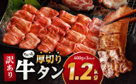 【2025年6月発送】訳あり！！ちょっと厚切り牛タン！！3P（1.2kg）_M179-021_01-jun