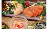 海鮮 盛合せ セット 〈竹〉 90g 3パック [橋本水産食品 宮城県 南三陸町 m304amh590020] 魚介 魚介類 魚 海鮮 海鮮丼 丼 サーモン 銀鮭 鮭 小分け 個包装 冷凍 三陸 ホタテ 帆立 ほたて