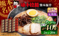 【全12回定期便】味千拉麺 赤/麺 熊本豚骨 計40食 (2食入×20袋) / ラーメン 拉麺 麺 味千ラーメン 豚骨 とんこつ にんにく 手軽 簡単 名店 熊本県 菊陽町 【重光産業株式会社】 [BHAJ008]