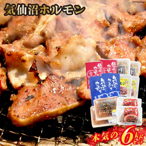 気仙沼ホルモン 本気の6kgセット (1kg×6種) [気仙沼さん 宮城県 気仙沼市 20563504] ホルモン 豚 ホルモン焼き 味付け 味噌 塩 ピリ辛 冷凍 焼肉 BBQ 207555 - 宮城県気仙沼市