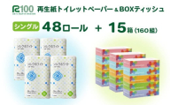 《7月～順次発送》再生紙 トイレットペーパー(55ｍ)シングル 48個「シルクホワイト」無香料 「はなのもりティッシュ」 15箱 セット 送料無料 大容量 日用品 まとめ買い 日用雑貨 紙 消耗品 生活必需品 物価高騰対策 防災 備蓄 生活雑貨 SDGs