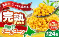 【全3回定期便】【北海道産】 自然甘ホールコーン 24缶（C7号缶）《喜茂別町》【きもべつ観光協会】 コーン コーン缶 とうもろこし トウモロコシ 北海道 常温 常温配送 [AJAG024]