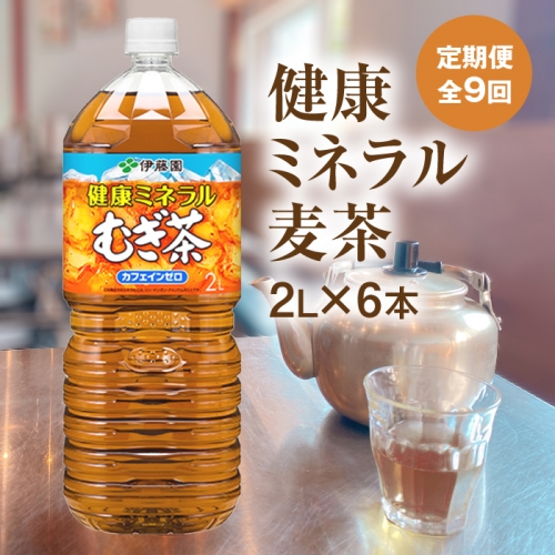 『定期便：全9回』健康ミネラルむぎ茶2L×6本【500003】 207980 - 北海道恵庭市