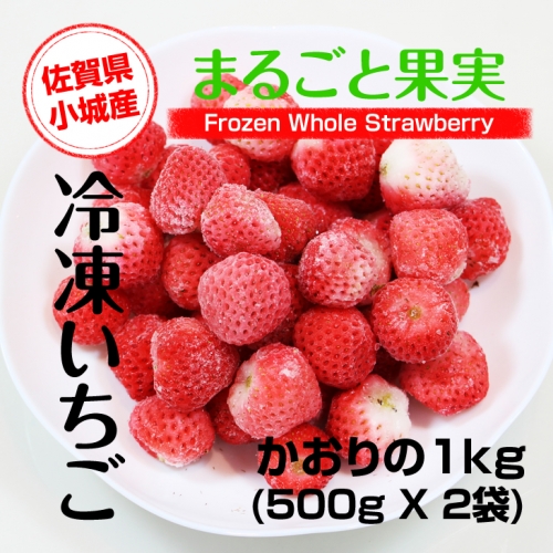 A5-070 冷凍いちご（かおりの）1kg しもむら農園 スムージー ジャム 朝採れ 208044 - 佐賀県小城市