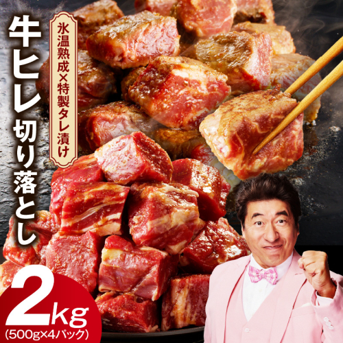 やわらか 牛ヒレ肉 切り落とし 2kg【小分け 500g×4P 氷温熟成×特製ダレ サイズ不揃い ステーキ ひと口サイズ カット済み】 mrz0131 2080578 - 大阪府泉佐野市