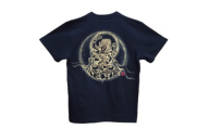 手描きTシャツ 仏画 愛全明王 黒 (半袖 XLサイズ)【1615503】