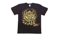 手描きTシャツ 仏画 ガネーシャ 黒 (半袖 XLサイズ)【1615519】