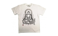 手描きTシャツ 仏画 阿弥陀如来 白 (半袖 Sサイズ)【1615521】
