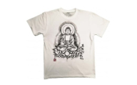手描きTシャツ 仏画 阿弥陀如来 白 (半袖 XLサイズ)【1615548】