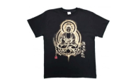 手描きTシャツ 仏画 阿弥陀如来 黒 (半袖 Lサイズ)【1615554】