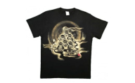 手描きTシャツ 仏画 六地蔵 黒 (半袖 Sサイズ)【1615571】