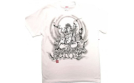 手描きTシャツ 仏画 弁財天 白 (半袖 Sサイズ)【1615612】