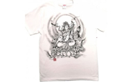 手描きTシャツ 仏画 弁財天 白 (半袖 Lサイズ)【1615617】