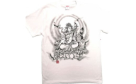 手描きTシャツ 仏画 弁財天 白 (半袖 XLサイズ)【1615629】