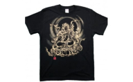手描きTシャツ 仏画 弁財天 黒 (半袖 Sサイズ)【1615635】