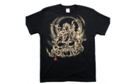 手描きTシャツ 仏画 弁財天 黒 (半袖 XLサイズ)【1615646】