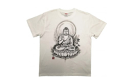 手描きTシャツ 仏画 薬師如来 白 (半袖 Sサイズ)【1615651】