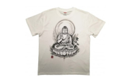手描きTシャツ 仏画 薬師如来 白 (半袖 Mサイズ)【1615654】