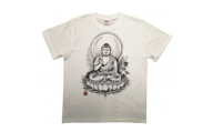 手描きTシャツ 仏画 薬師如来 白 (半袖 Lサイズ)【1615659】