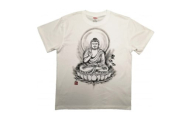 手描きTシャツ 仏画 薬師如来 白 (半袖 XLサイズ)【1615662】