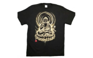 手描きTシャツ 仏画 薬師如来 黒 (半袖 Sサイズ)【1615665】