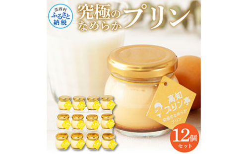 TKA024　高知プリン亭 究極のなめらかプリンセット 12個入り プリン ぷりん 瓶 おしゃれ かわいい 美味しい 定番 人気  ギフト プレゼント 冷たいスイーツ 送料無料 お取り寄せ おすすめ デザート  お祝い 贈答 贈り物 208190 - 高知県芸西村