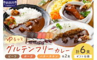 【ギフト仕様】ゆるっとグルテンフリーカレー ビーフ（中辛）ポーク（甘口）バターチキン（辛口）合計6食セット【092D-001】