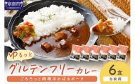 【自家用 化粧箱なし】ゆるっとグルテンフリー ごろろっと肉塊ほおばるポークカレー（甘口）6食セット【092D-008】