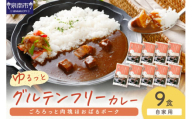 【自家用 化粧箱なし】ゆるっとグルテンフリー ごろろっと肉塊ほおばるポークカレー（甘口）9食セット【092D-012】