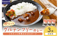 【自家用 化粧箱なし】ゆるっとグルテンフリー ごろろっと肉塊ほおばるポークカレー（甘口）3食セット【092E-010】