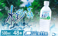 【定期便11カ月】黒松内銘水 水彩の森 500ml×48本（2箱）北海道 ミネラルウォーター