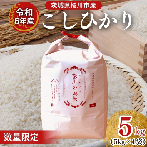 【生産者支援】 《令和6年産》茨城県 桜川市産 こしひかり5kg 茨城県産 桜川 米 お米 白米 コメ ごはん 精米 コシヒカリ 国産 限定 [SC051sa] 2085107 - 茨城県桜川市