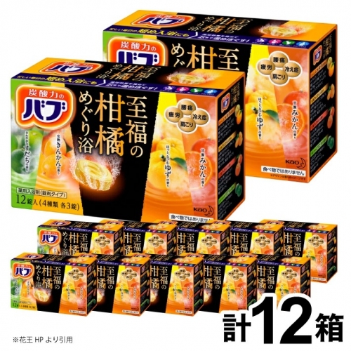 SC0294　花王バブ 至福の柑橘めぐり浴 12錠入×12箱 208532 - 山形県酒田市