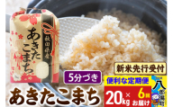 《令和7年産 新米受付》《定期便6ヶ月》あきたこまち 20kg【5分づき】 秋田県産 こまちライン