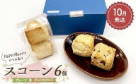 【2025年10月発送】人気店 HappyBerryのスコーン 6個（プレーン4個、チョコとクルミ2個） 焼菓子 スイーツ F6U-150
