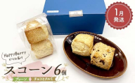 【2026年1月発送】人気店 HappyBerryのスコーン 6個（プレーン4個、チョコとクルミ2個） 焼菓子 スイーツ F6U-153