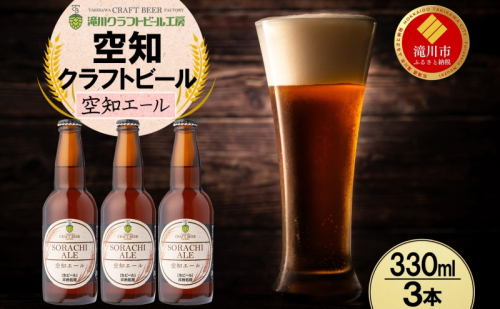 滝川クラフトビール 空知エール 3本 空知地ビール 地ビール クラフトビール バーベキュー BBQ ご当地ビール 飲み比べ 晩酌 宅飲み アウトドア キャンプ 冷蔵 送料無料 北海道 滝川市 2086369 - 北海道滝川市