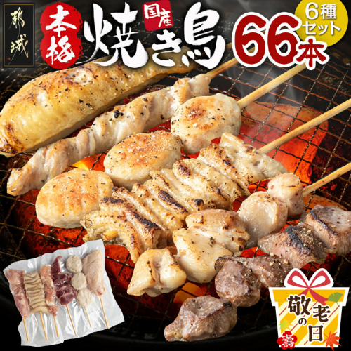 【敬老の日】職人串打ちの本格焼き鳥66本!!≪9月11日～15日お届け≫_MJ-3312-KG 2086393 - 宮崎県都城市