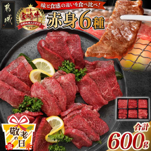 【敬老の日】宮崎牛赤身6種600g≪9月11日～15日お届け≫_16-2601-KG 2086430 - 宮崎県都城市
