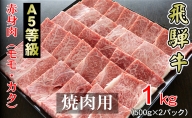 A5ランク飛騨牛赤身肉焼き肉用1kg（モモ又はカタ）