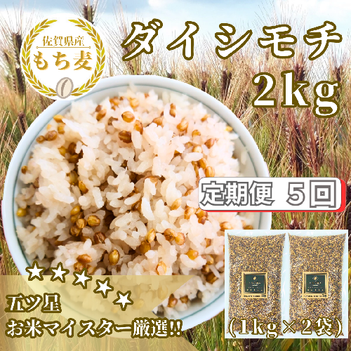 CIB40_【５回定期便】ダイシモチ２ｋｇ もち麦 キラリ もち麦ごはん 2087517 - 佐賀県みやき町