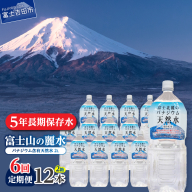【6か月お届け】富士北麓のバナジウム天然水 2L 12本