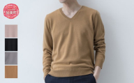 ベビーカシミヤ Vネックプルオーバー 男性用《白田のカシミヤ》男性用サイズ:LL（46）｜ブイネック ニット カシミヤ 100％  高級 希少 メンズ